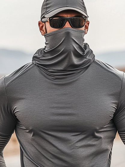 Men's Outdoor Sun Protection Breathable Cool Hooded Sun Protection Long Sleeve Top