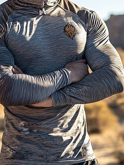 Men's Outdoor Sun Protection Breathable Cool Hooded Sun Protection Long Sleeve Top