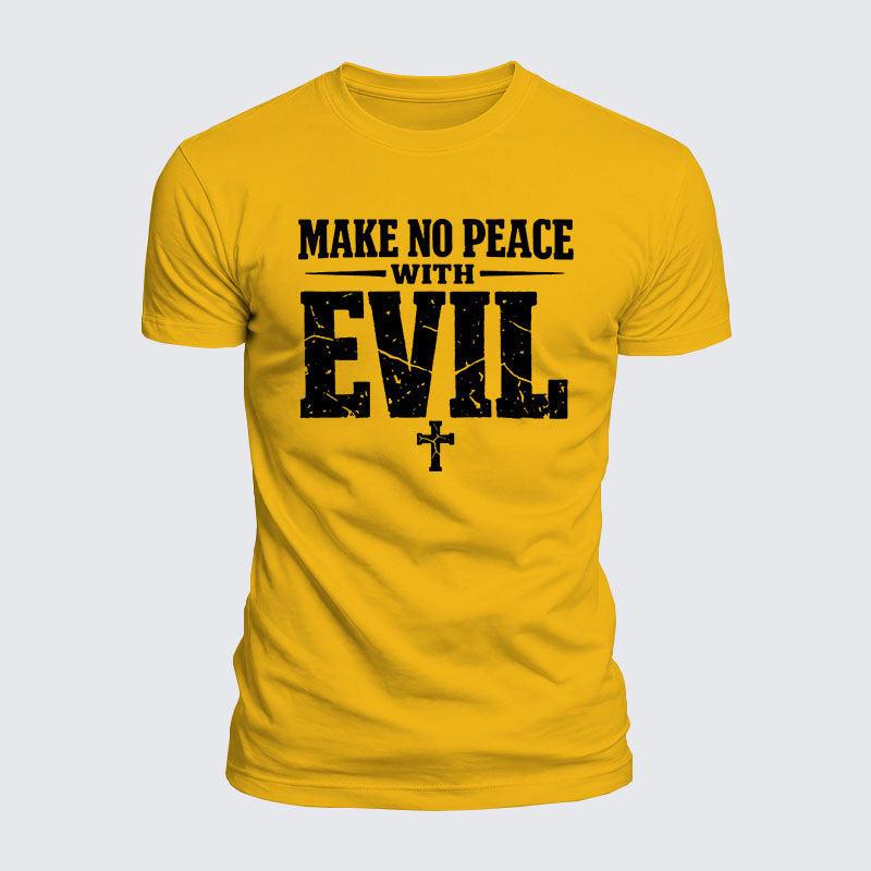 Luxe Mercerized Cotton Tee -  Make No Peace with Evil Knight Templar Jerusalem Cross