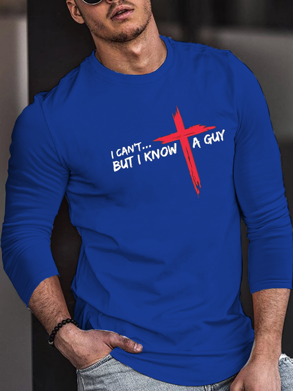 Cross & Letter Long Sleeve T-Shirt