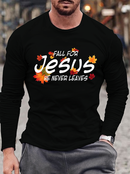 Fall For Jesus Halloween Cotton Long Sleeve T-Shirt
