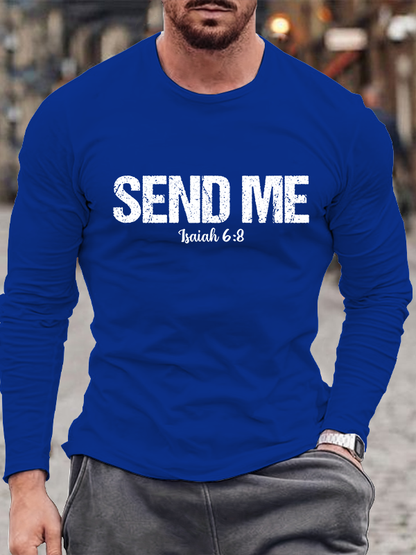 Isaiah 6:8 - SEND ME Christian Cotton Long Sleeve T-Shirt