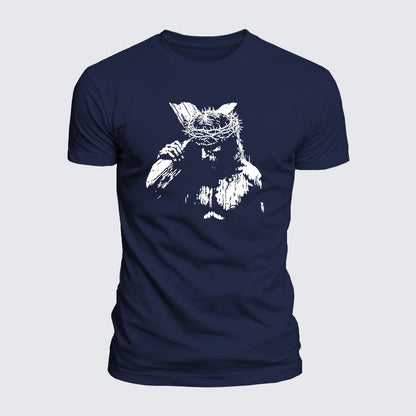 Luxe Mercerized Cotton Tee - Jesus Holding Cross