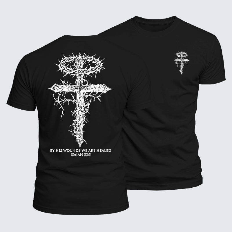 Luxe Mercerized Cotton Tee - By His Wounds We Are Healed