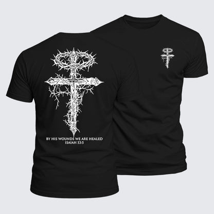 Luxe Mercerized Cotton Tee - By His Wounds We Are Healed
