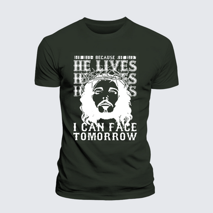 Luxe Mercerized Cotton Tee - Because He Lives