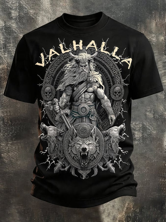 Men's Vintage Viking-Print T-Shirt