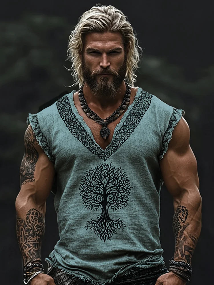 Men's Viking Tree Of Life Inspired Celtic Knot Retro Tank Top