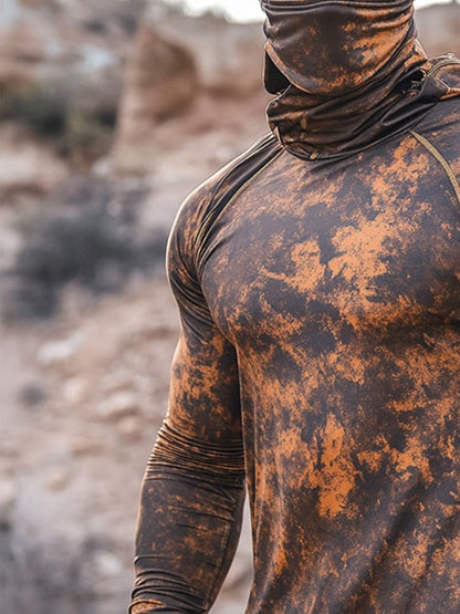 Men's Outdoor Sun Protection Breathable Cool Hooded Sun Protection Long Sleeve Top