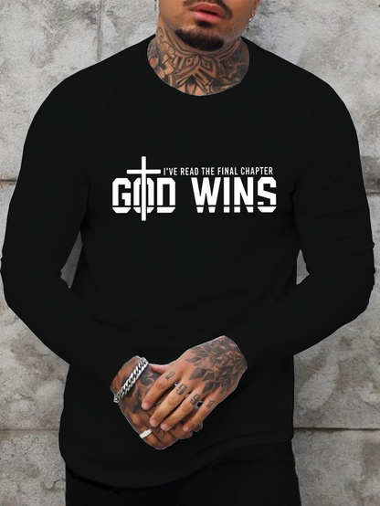 I've Read The Final Chapter God Wins Cotton Long Sleeve T-Shirt