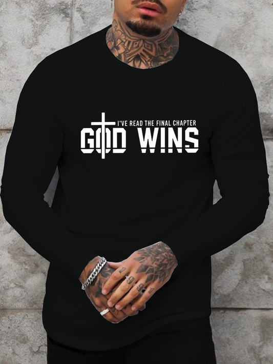 I've Read The Final Chapter God Wins Cotton Long Sleeve T-Shirt