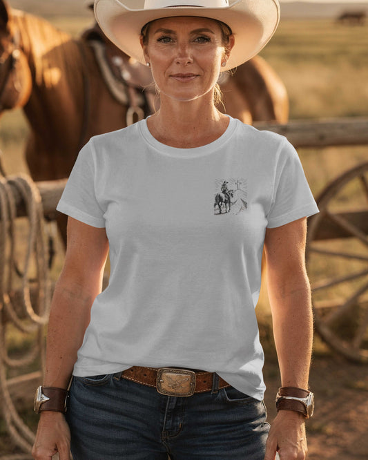 I Ride With Purpose Because Christ Leads My Trail T-Shirt