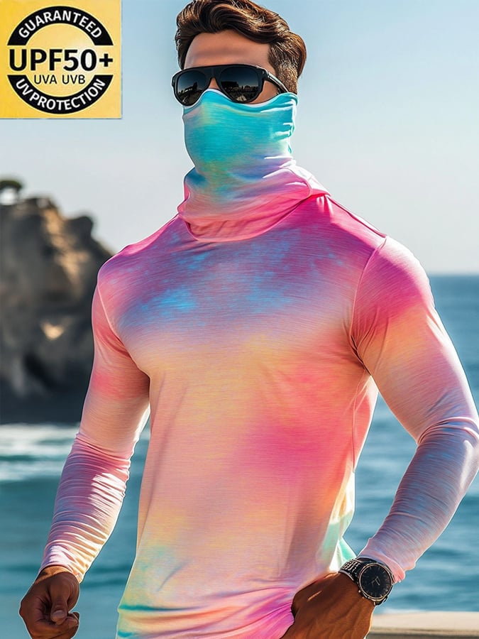 Men's Outdoor Sun Protection Breathable Cool Hooded Sun Protection Long Sleeve Top