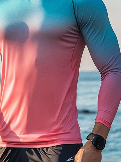 Men's Outdoor Sun Protection Breathable Cool Hooded Sun Protection Long Sleeve Top