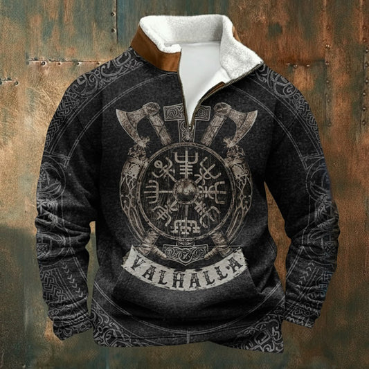 Winter Viking Nordic Sherpa Collar Zip Shirt