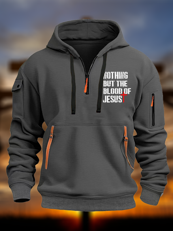 Nothing but The Blood of Jesus Jesus God Christian Zipper Hoodies