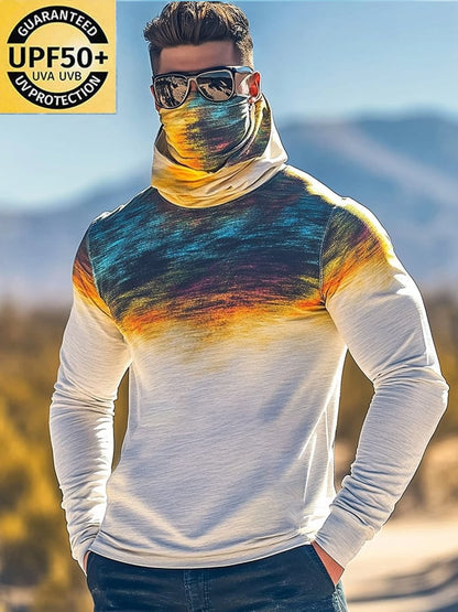 Men's Outdoor Sun Protection Breathable Cool Hooded Sun Protection Long Sleeve Top