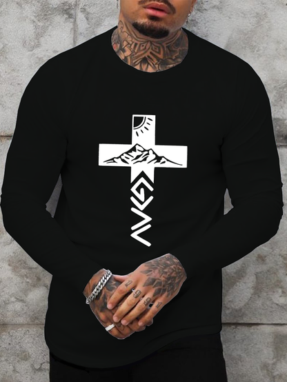 Cross Christian Cotton Long Sleeve T-Shirt