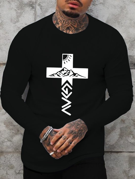 Cross Christian Cotton Long Sleeve T-Shirt