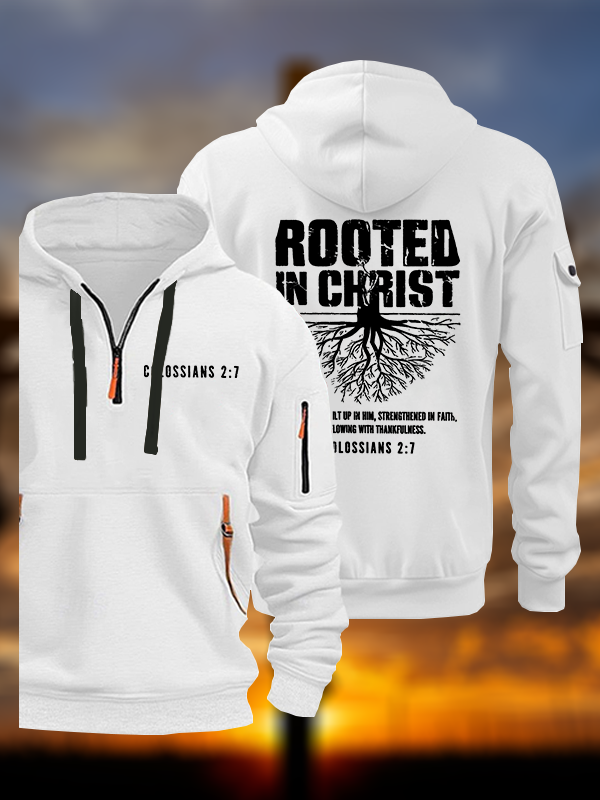 Rooted In Christ Jesus God Christian Zipper Hoodies
