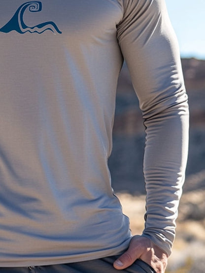 Men's Outdoor Sun Protection Breathable Cool Mask Hooded Sun Protection Long-Sleeved Top