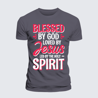 Luxe Mercerized Cotton Tee - Blessed By God Loved By Jesus Led By The Holy Spirit