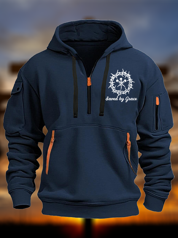 Saved By Grace Jesus God Christian Zipper Hoodies