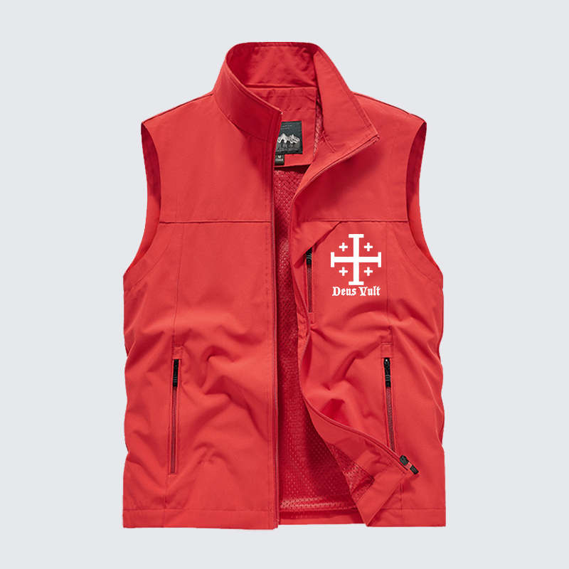 Jerusalem Cross Deus Vult Jesus God Christian Outdoor Quick-dry Vest