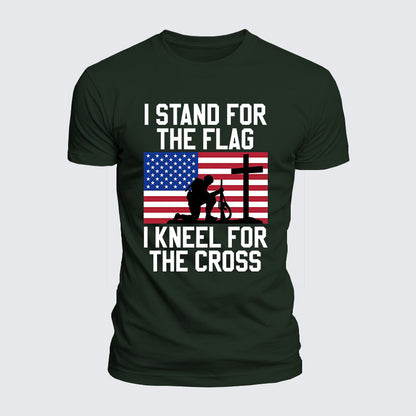 Luxe Mercerized Cotton Tee - I Stand For The Flag And Kneel For The Cross
