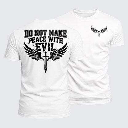Luxe Mercerized Cotton Tee -  Make No Peace with Evil Knight Templar Jerusalem Cross