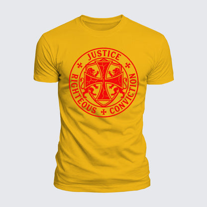 Luxe Mercerized Cotton Tee - Templar Virtues of the Knights Templar Shield