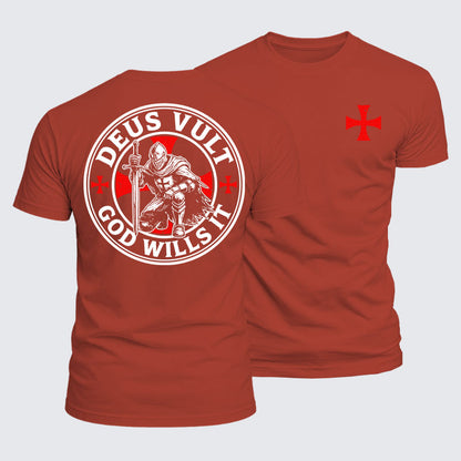 Luxe Mercerized Cotton Tee - Knights Templar Deus Vult