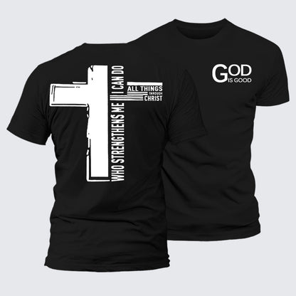 Luxe Mercerized Cotton Tee - God Is Good Philippians 4:13