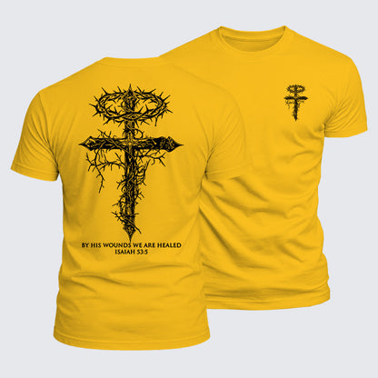 Luxe Mercerized Cotton Tee - By His Wounds We Are Healed