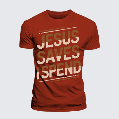 Luxe Mercerized Cotton Tee - Jesus Saves I Spend