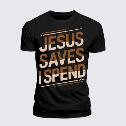 Luxe Mercerized Cotton Tee - Jesus Saves I Spend