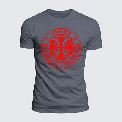 Luxe Mercerized Cotton Tee - Templar Virtues of the Knights Templar Shield
