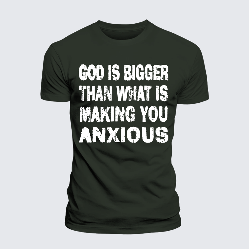 Luxe Mercerized Cotton Tee - God Is Bigger Than What Is Making You Anxious