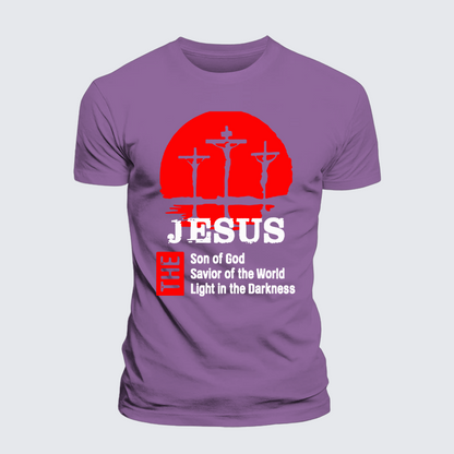 Luxe Mercerized Cotton Tee - Jesus The Son Of God The Savior Of The World The Light In The Darkness