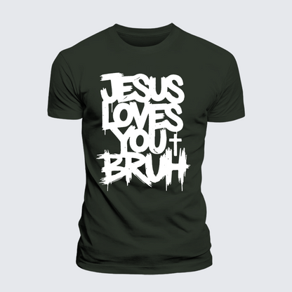 Luxe Mercerized Cotton Tee - Jesus Loves You Bruh