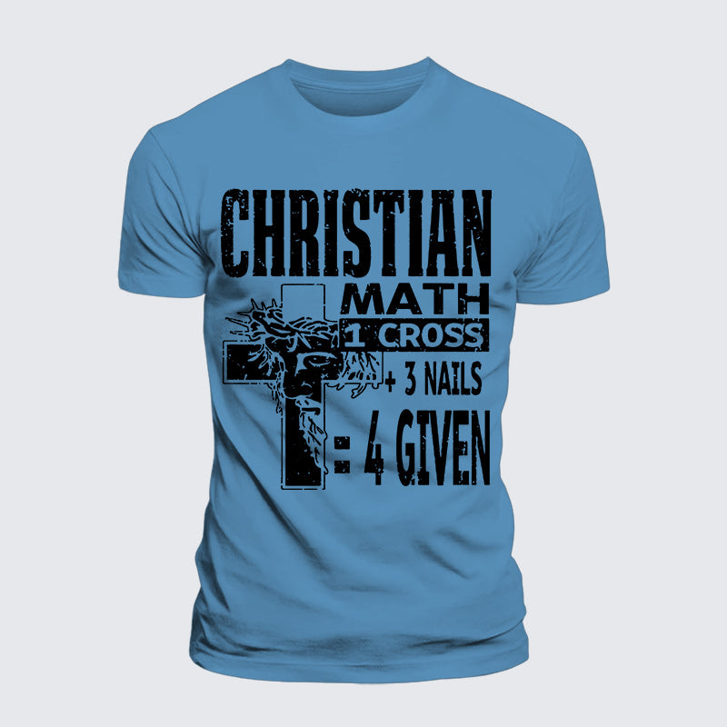Luxe Mercerized Cotton Tee - Christian Math 1 Cross 3 Nails 4 Given