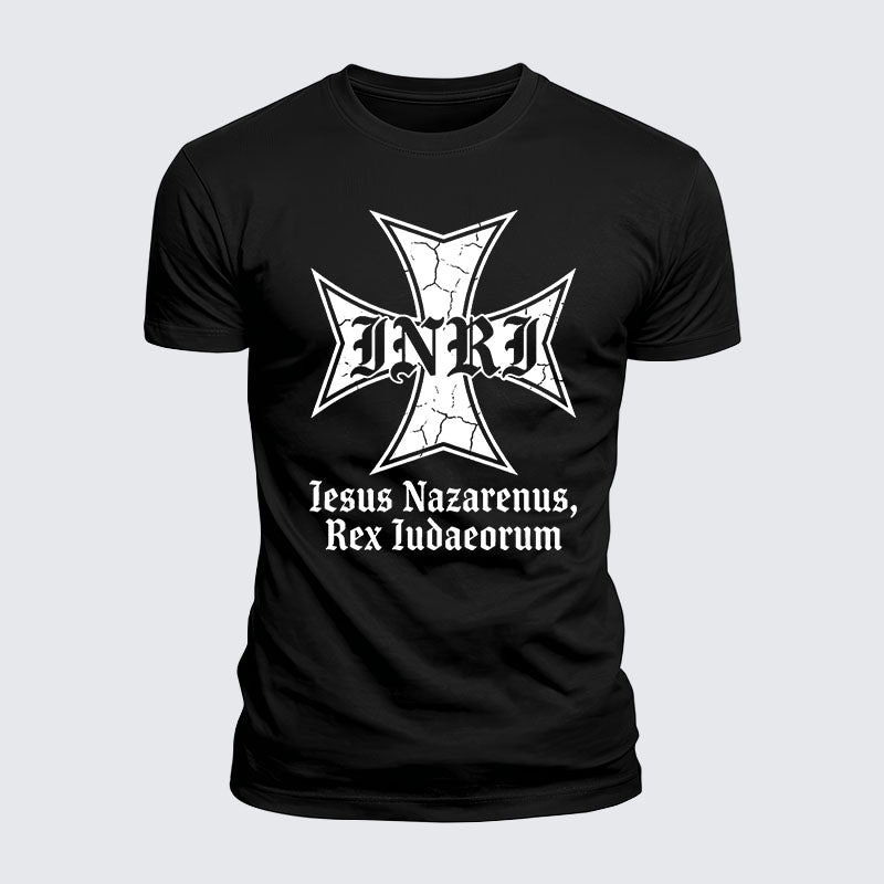 Luxe Mercerized Cotton Tee - INRI Jesus Of Nazareth King Of The Jews