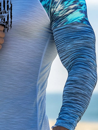 Men's Outdoor Sun Protection Breathable Cool Hooded Sun Protection Long-Sleeved Top