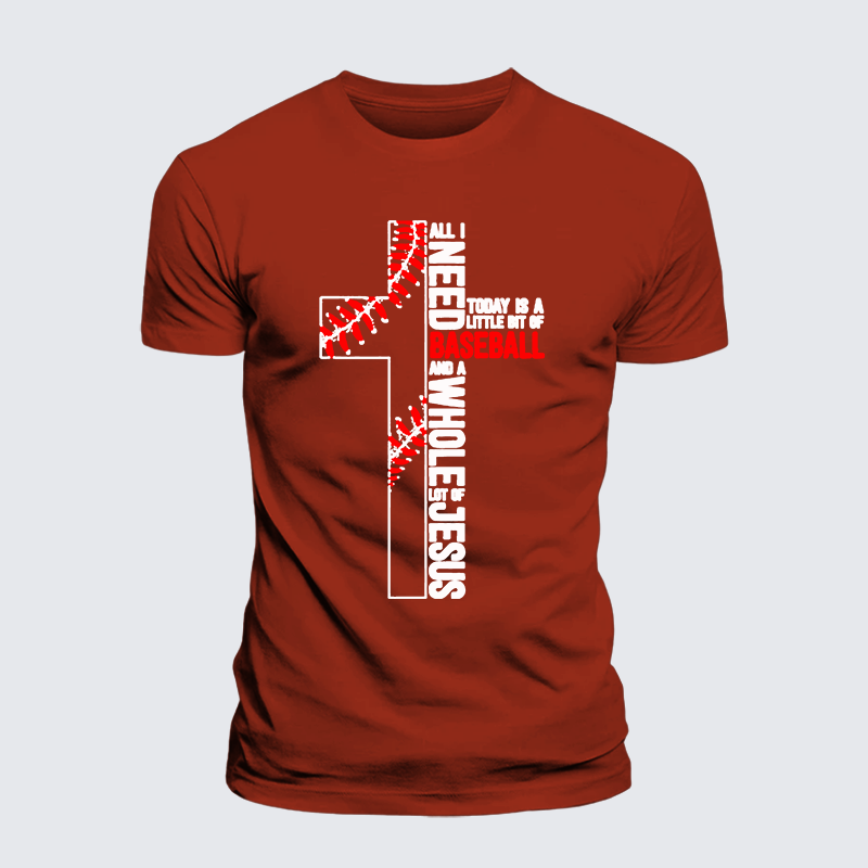 Luxe Mercerized Cotton Tee - I Need Baseball And Jesus