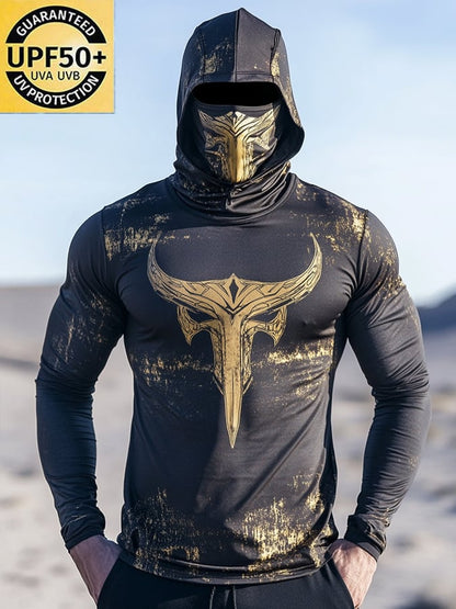 Men's Outdoor Sun Protection Breathable Cool Hooded Sun Protection Long Sleeve Top