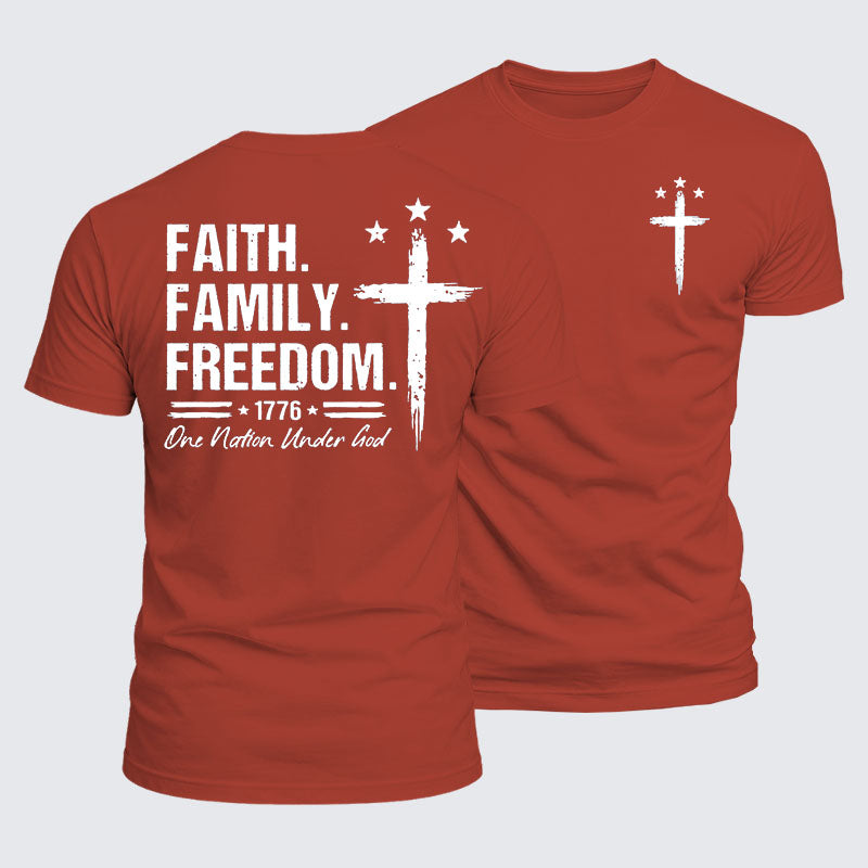 Luxe Mercerized Cotton Tee - Faith. Family. Freedom.