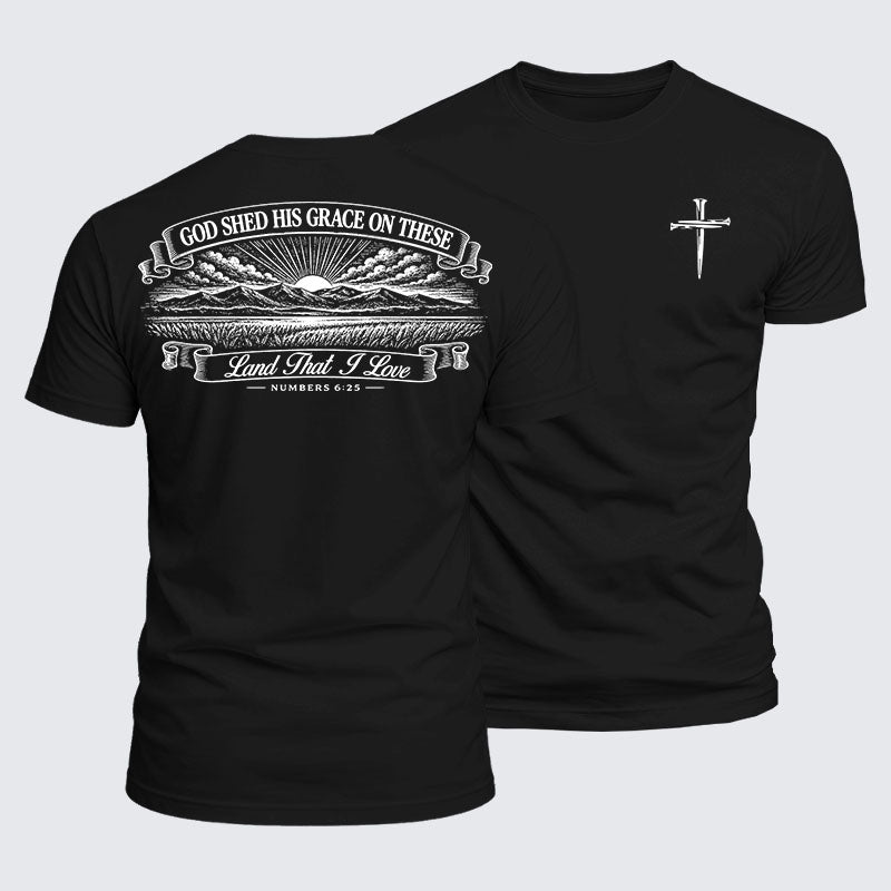 Luxe Mercerized Cotton Tee - God Shed His Grace On These - Numbers 6:25