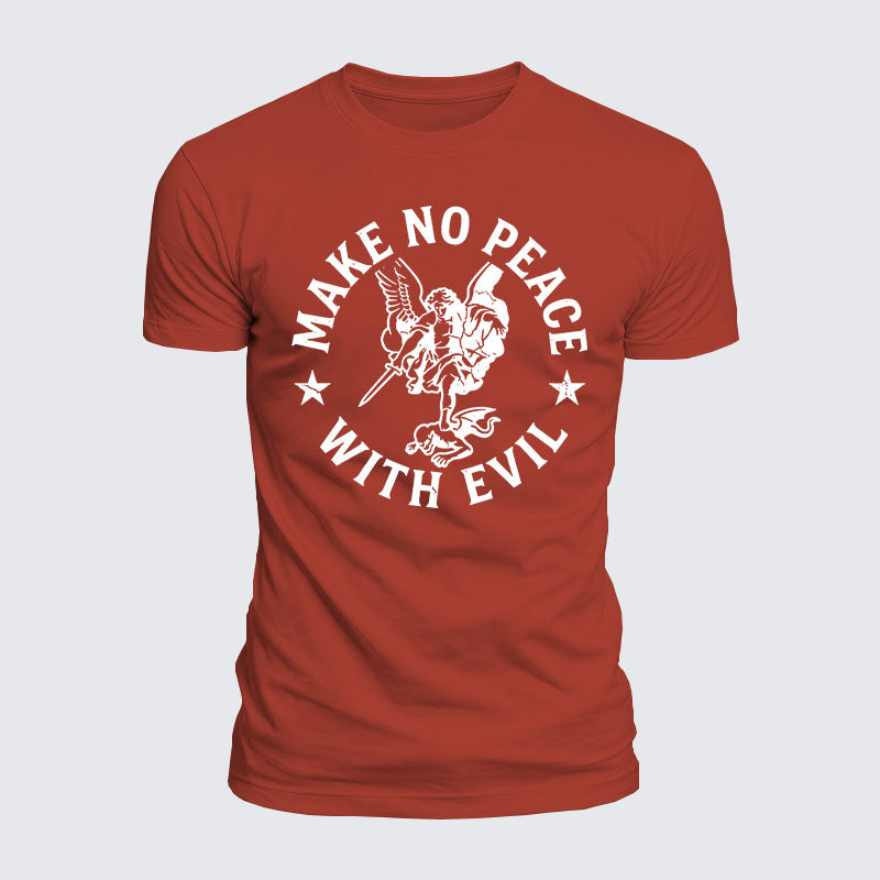 Luxe Mercerized Cotton Tee - Make No Peace with Evil Knight Templar Jerusalem Cross