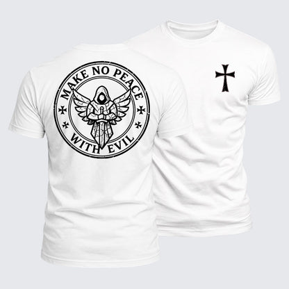 Luxe Mercerized Cotton Tee - Make No Peace with Evil Knight Templar Jerusalem Cross