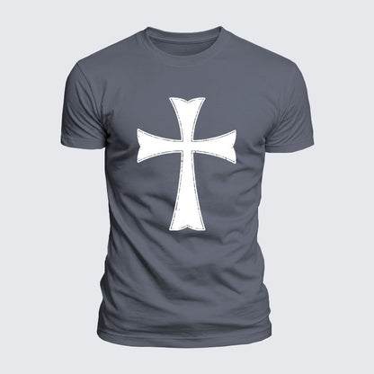 Luxe Mercerized Cotton Tee - Knights Templar Crusader Cross